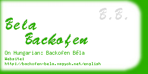 bela backofen business card